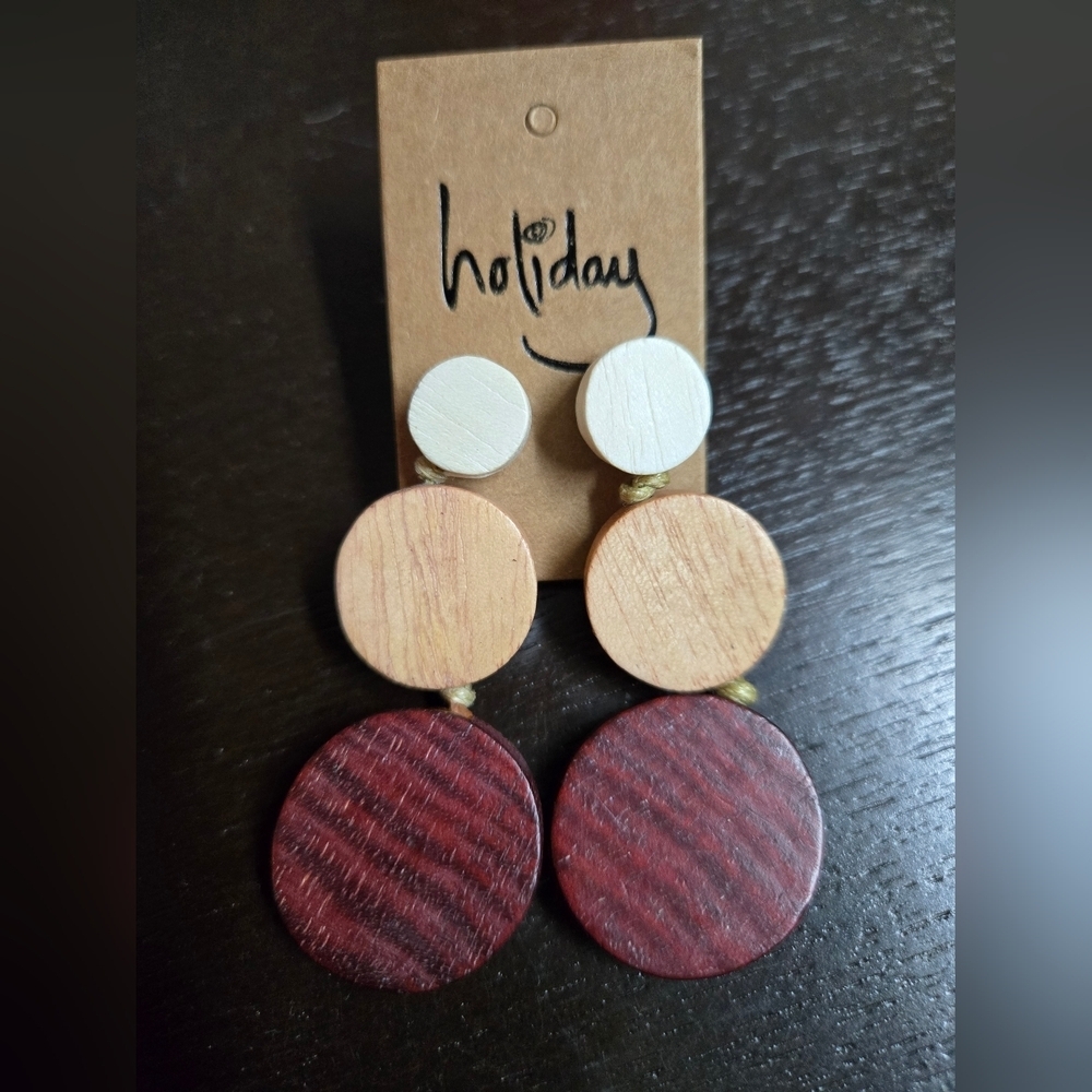 Holiday Jumento Earrings Wooden